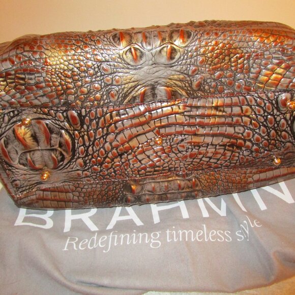 Brahmin Faye Tri-Texture Fall Tortoise Satchel - Picture 6 of 14